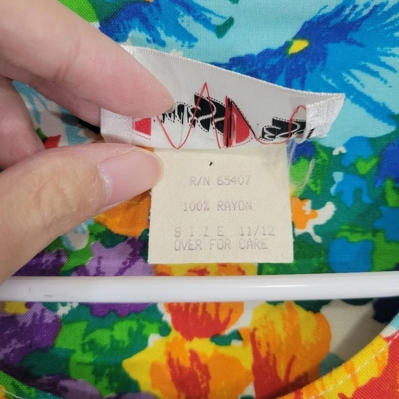 Vintage Floral Made in USA Ultra Soft Rayon Button Midi Dress Large - Picture 3 of 11